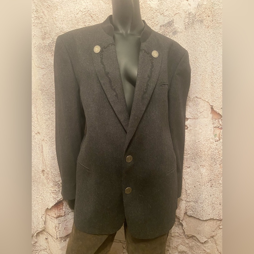 Julius Lang Black Retro Wool Blazer